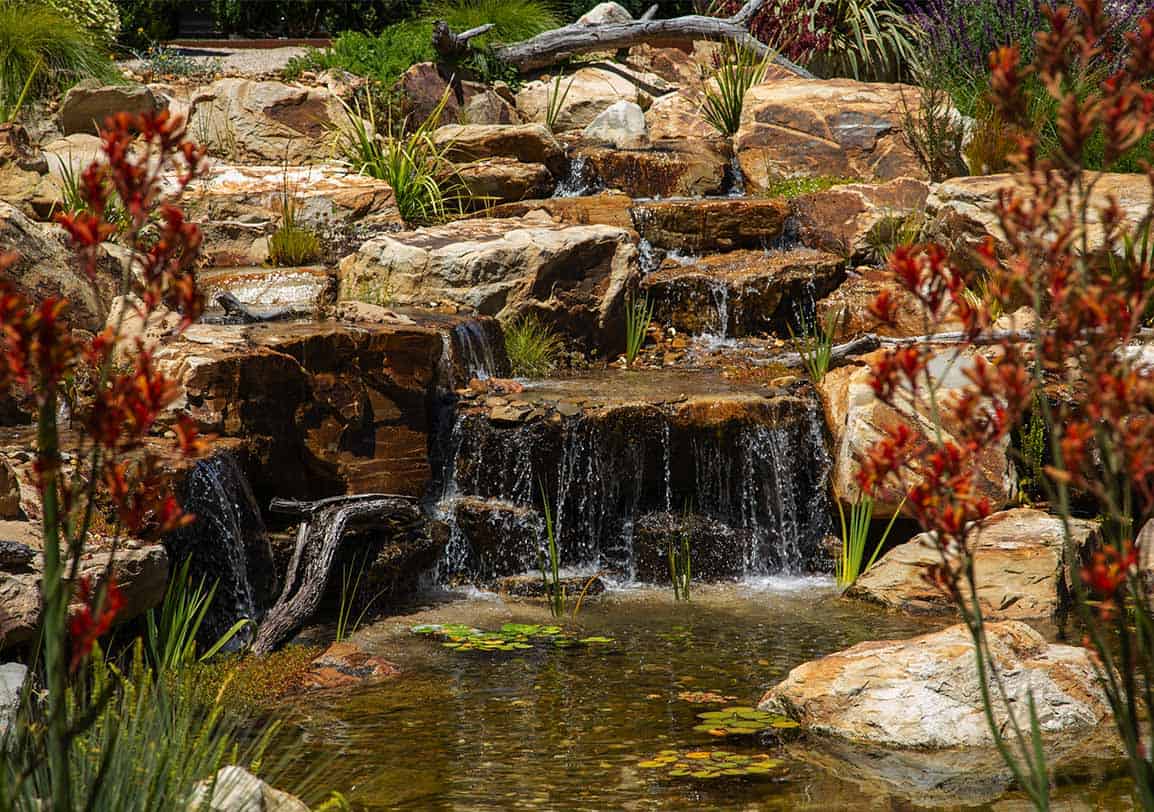 6m x 4.5m Pond with Waterfalls